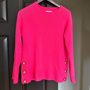 Sail to Sable Vibrant Pink Sweater with Gold Accents